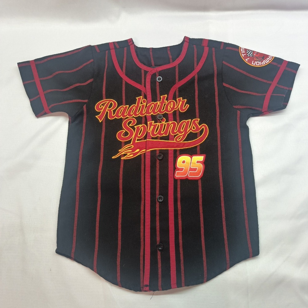 Disney Pixar Cars Lightning McQueen Baseball Jersey BoxLunch Black Red Kids 2T
